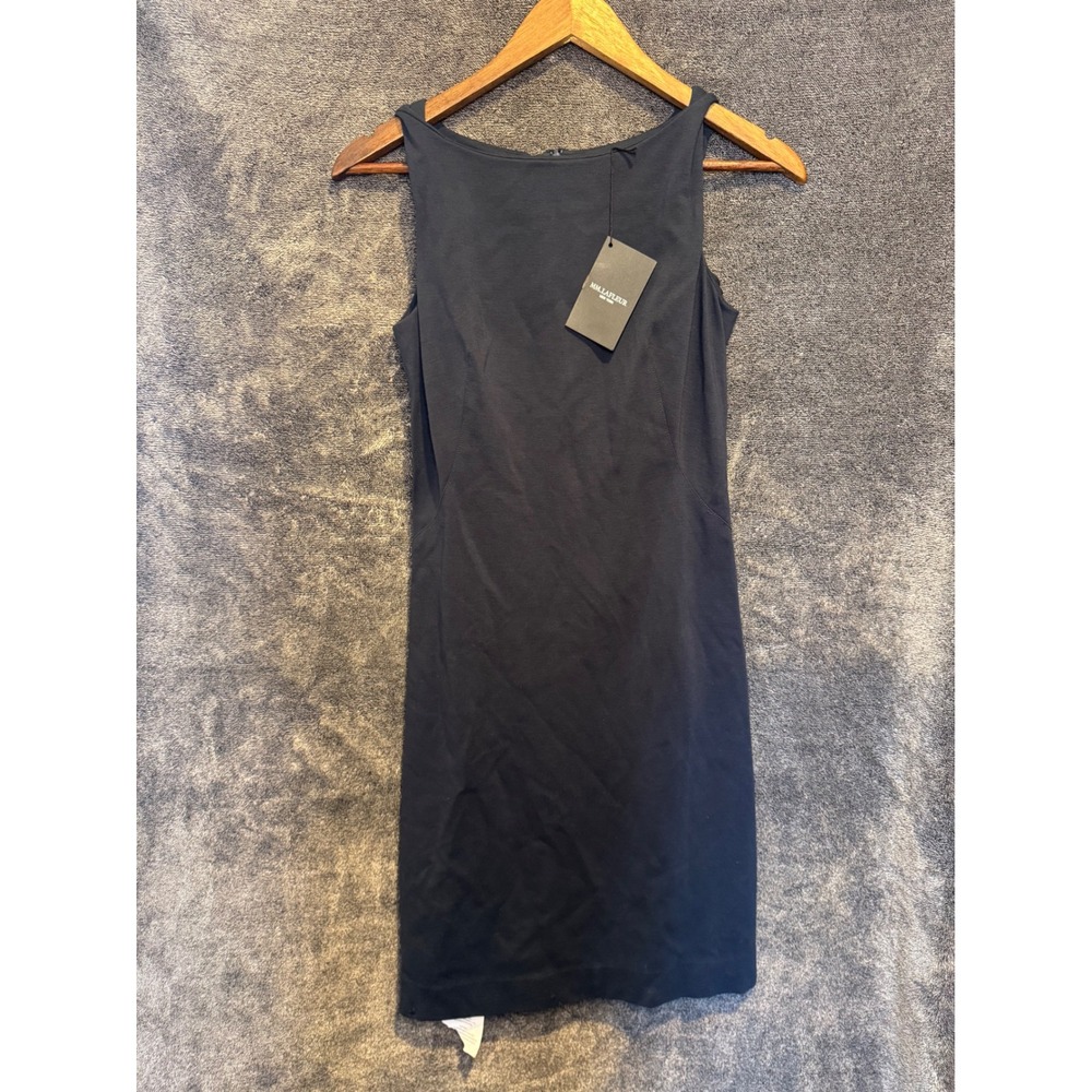 MM.LaFleur Navy Blue Sleeveless Boatneck Sheath Dress‎ Size 6 Italian Fabric NWT